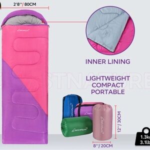 Closnature Pink and Purple Sleeping Bag